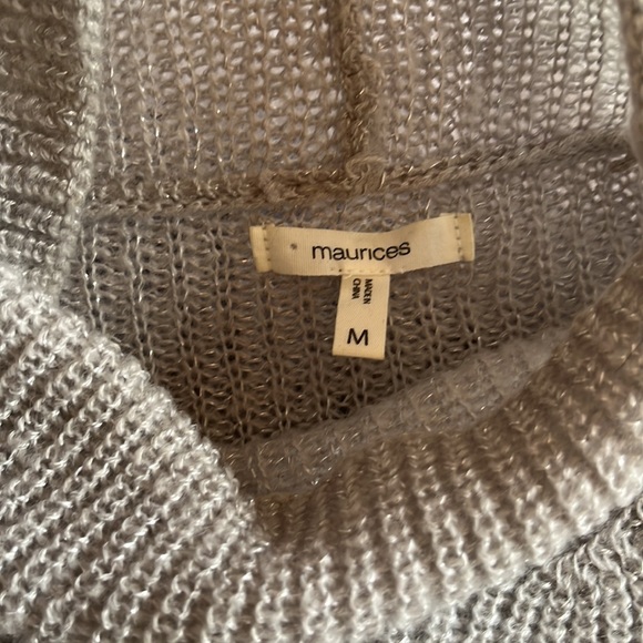 Maurices Gray Turtleneck Sweater with Lace Trim, Medium - Picture 4 of 6